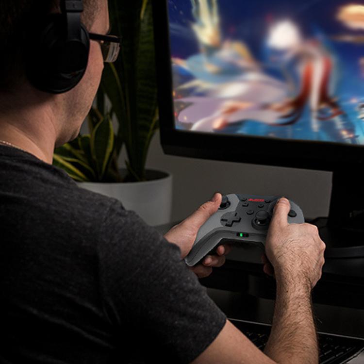 Ajazz AG180 Wireless Bluetooth + Wired Dual Mode Gamepad For Switch / PC / Android / IOS(Black Gray)