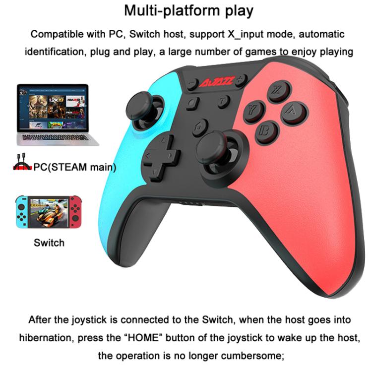 Ajazz AG180 Wireless Bluetooth + Wired Dual Mode Gamepad For Switch / PC / Android / IOS(Blue Red)