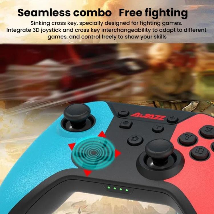 Ajazz AG180 Wireless Bluetooth + Wired Dual Mode Gamepad For Switch / PC / Android / IOS(Black Gray)