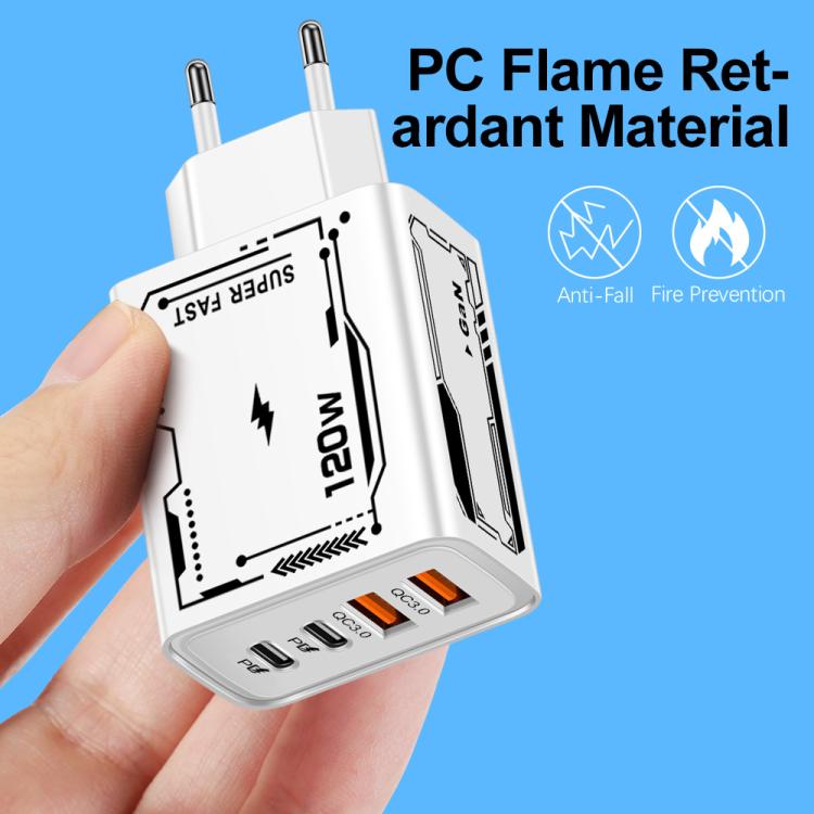 2A 2 USB+2 PD Type-C Multi-Port Mobile Phone Charger
