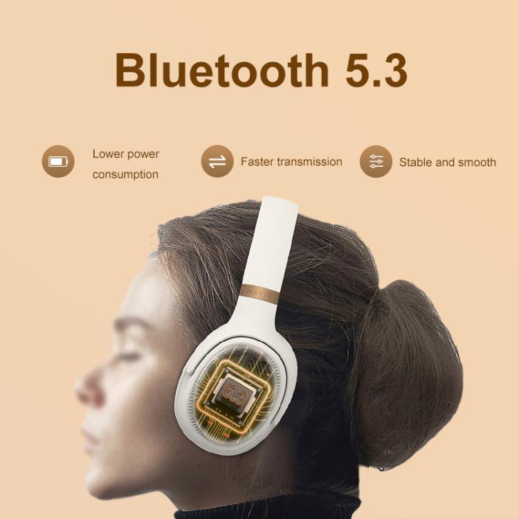 Havit H630BT Foldable Wireless Bluetooth Headset Music and Gaming Headset (Cream-color)