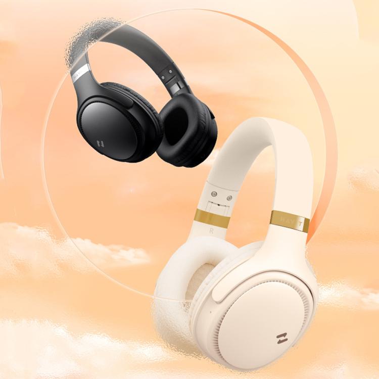 Havit H630BT Foldable Wireless Bluetooth Headset Music and Gaming Headset (Cream-color)