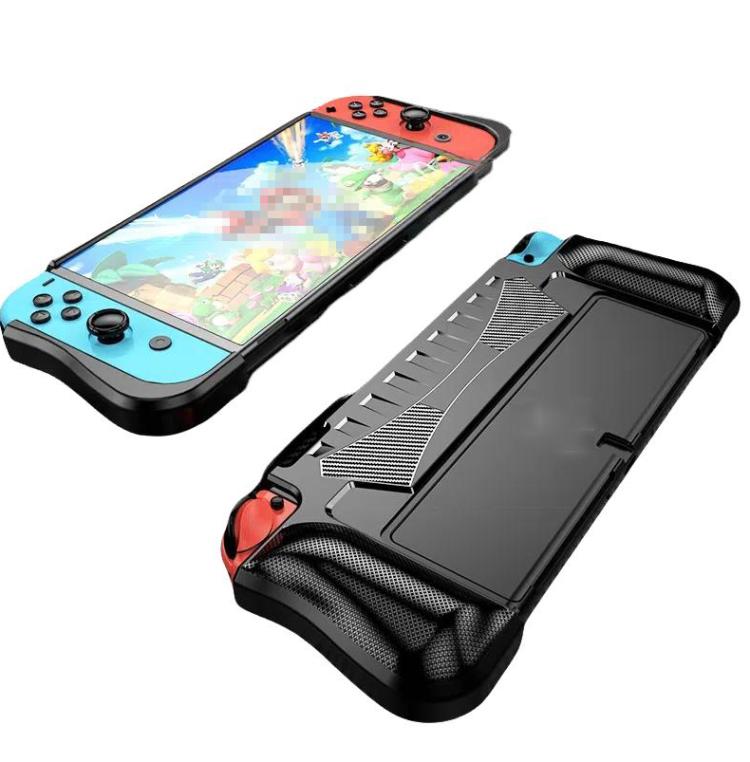 For Switch OLED Console TPU Protective Cover Integrated Shell With 2 Game Card Slots