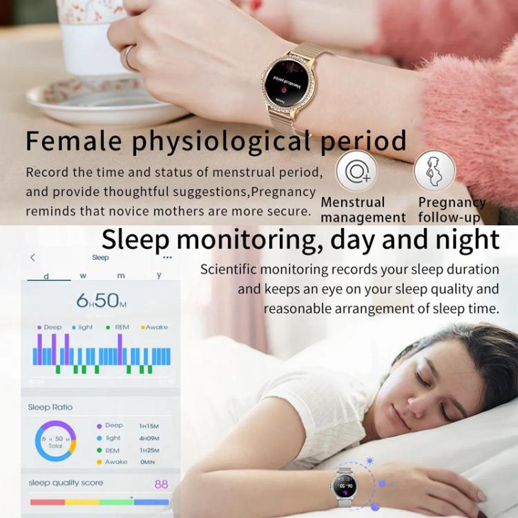 Bluetooth Calling AI Voice Assistant Life Waterproof Sports Smartwatch, Black Silicone Strap, Gold Pink Silicone Strap, Silver Gray Silicone Strap, Gold Rough Steel Strap+Pink Silicone Strap, Silver Rough Steel Strap+Gray Silicone Strap...