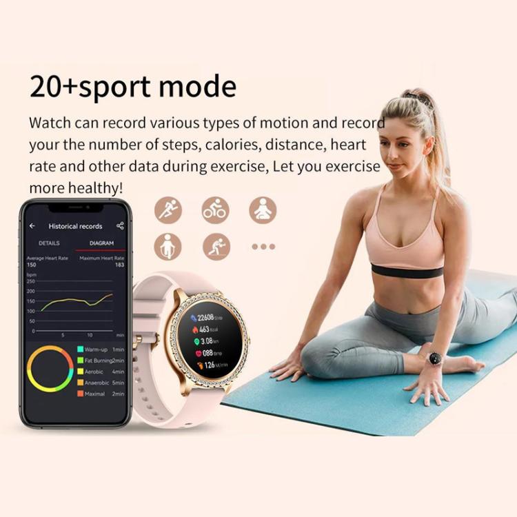 Bluetooth Calling AI Voice Assistant Life Waterproof Sports Smartwatch, Black Silicone Strap, Gold Pink Silicone Strap, Silver Gray Silicone Strap, Gold Rough Steel Strap+Pink Silicone Strap, Silver Rough Steel Strap+Gray Silicone Strap...