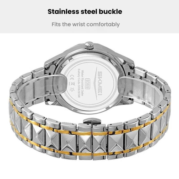SKMEI Business Casual Watches Diamond Case Luminous Waterproof Quartz Watch, Men Silver Gold Strap Silver Dial, Men Silver Gold Strap Green Dial, Men Silver Gold Strap Black Dial, Men Silver Case Silver Dial, Men Silver Case Gray Dial...