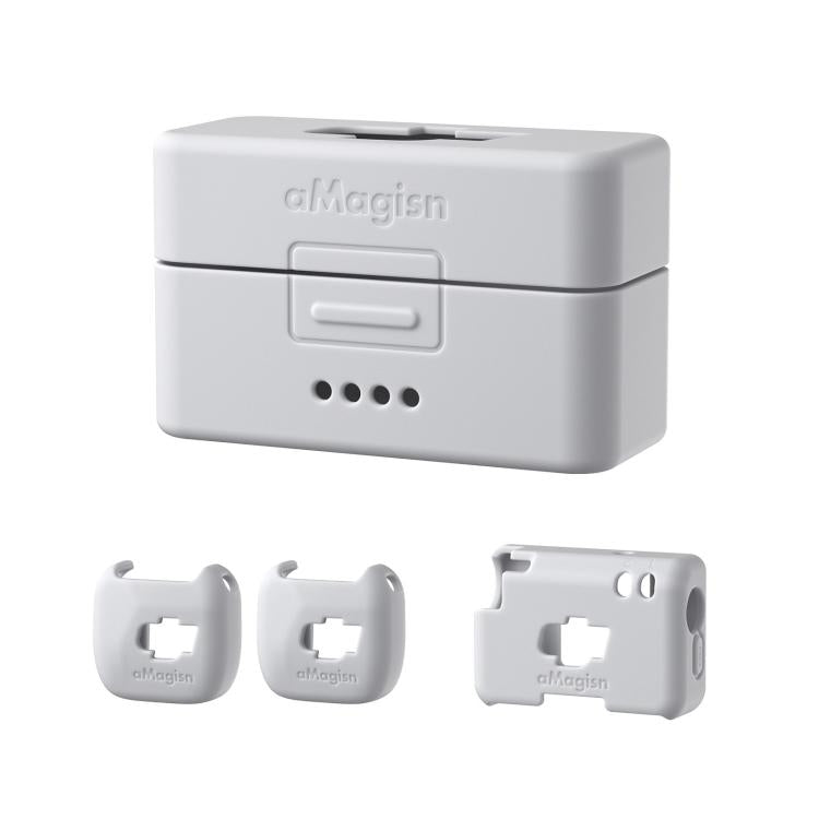 For DJI Mic Mini aMagisn MP01 Silicone Protective Case, 3 In 1 Black, 3 In 1 Gray, 3 In 1 Pink, 3 In 1 Purple, 3 In 1 Blue, 4 In 1 Black, 4 In 1 Gray, 4 In 1 Blue