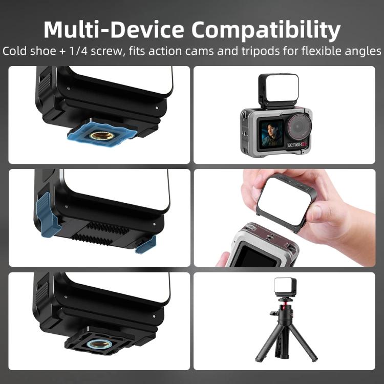 For DJI Action 5 Pro/ Action 4 Flymile 20 LEDs Magnetic Fill Light Rechargeable Video Light 3000K/4440K/8700K Adjustable, For DJI Action 5 Pro/ Action 4