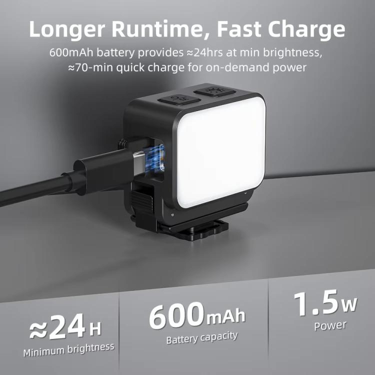 For DJI Action 5 Pro/ Action 4 Flymile 20 LEDs Magnetic Fill Light Rechargeable Video Light 3000K/4440K/8700K Adjustable, For DJI Action 5 Pro/ Action 4