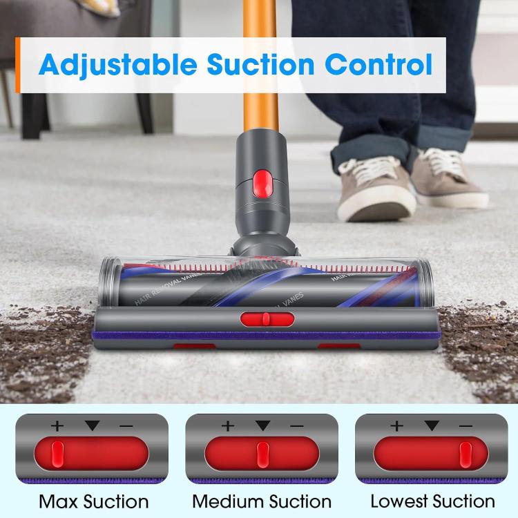 100W High-Torque Brush Head For Dyson V7/V8/V10/V11/V15 Vacuum Cleaner Adjustable Suction Power, 100W High-Torque Brush Head