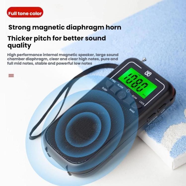 Portable FM/AM/SW Multi-Band High-Sensitivity Clock-Controlled Radio Player, For EU, For US