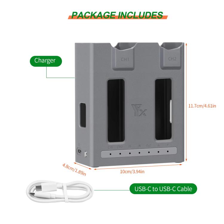 For DJI Mavic 4 Pro YX Dual-Channel Charger Battery Manager Simultaneous Charging Station, Dual-Channel