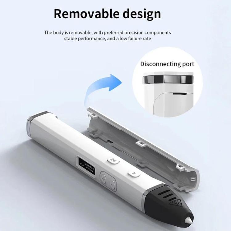 3D Printing Pen Kit With Detachable Body, HD OLED Screen & Precise Temperature Control – 3-Speed Adjustable, Without Plug, US Plug, EU Plug