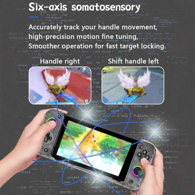For Nintendo Switch 6-Axis Motion Sensor Controller Direct-Insert Hall Effect Joysticks With RGB Lighting