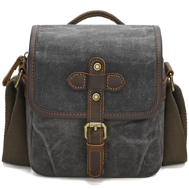 Waxed Canvas Camera Messenger Bag with Adjustable Dividers for DSLR Photography and Travel, L Dusty Yellow, L Army Green, L Deep Gray, S Army Green, S Dusty Yellow, S Deep Gray