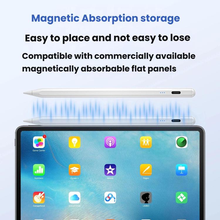 For IPad 2018 Or Later Three-LED Power Indicator Anti-Misclick Tilt-Sensitive Pressure-Sensitive Active Capacitive Stylus