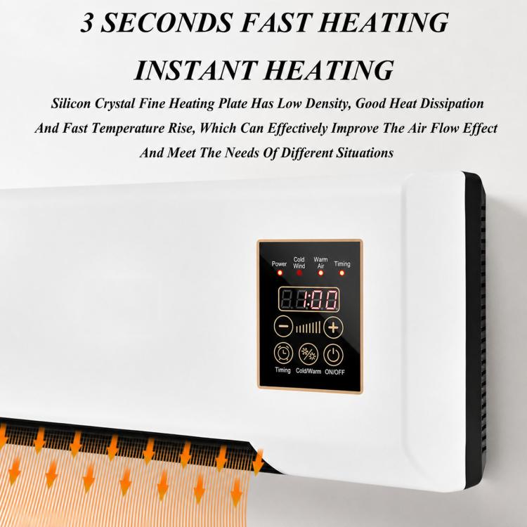 Wall-Mounted Cooling & Heating Fan Heater – 2-Way Installation, Digital Control, Multiple Plug Options
