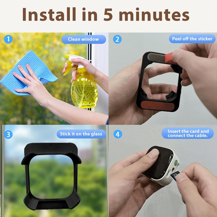 2K QHD Smart Window Security Camera – WiFi, AI Detection & Night Vision