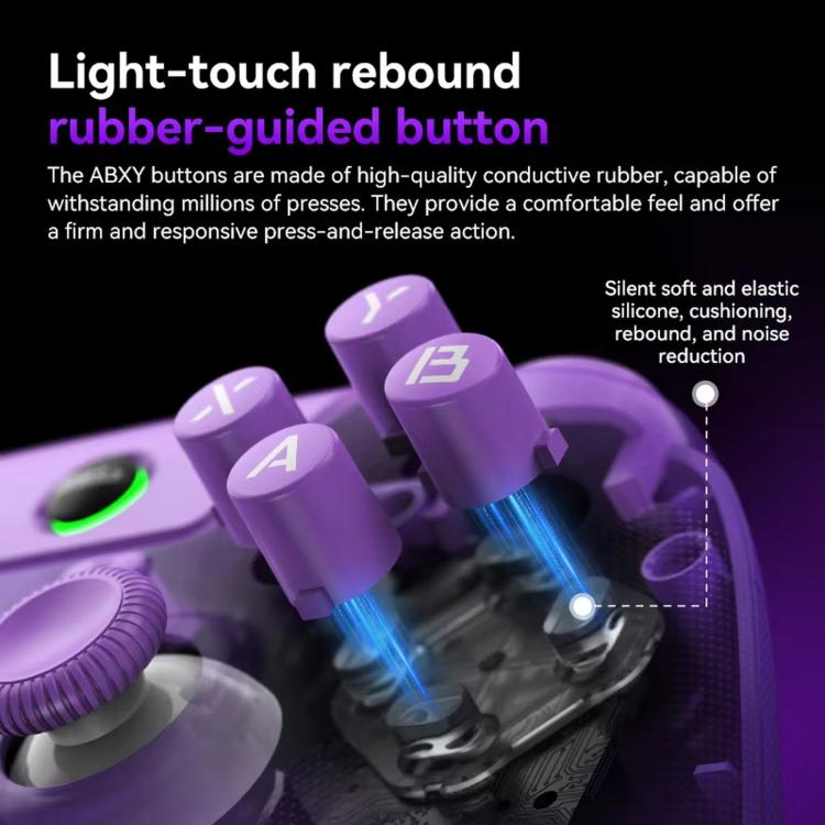 BSP G3 Tri-Mode Game Controller With Carbon Joysticks Macro Keys For PC / Switch / PS4 / iOS & Android, With Stand White, With Stand Black, With Stand Pink, With Stand Purple, With Receiver White, With Receiver Black, With Receiver Pink                ...