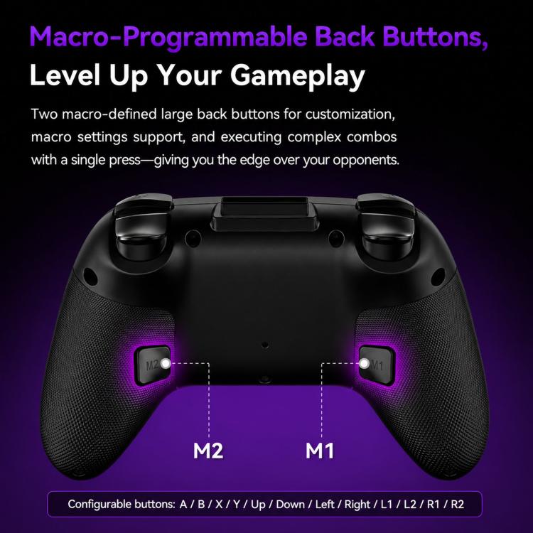 BSP G3 Tri-Mode Game Controller With Carbon Joysticks Macro Keys For PC / Switch / PS4 / iOS & Android, With Stand White, With Stand Black, With Stand Pink, With Stand Purple, With Receiver White, With Receiver Black, With Receiver Pink                ...