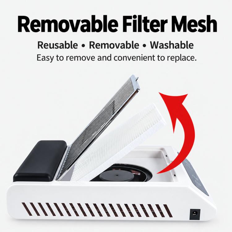 Q3 100W Adjustable Speed Digital Display Nail Dust Collector With Filter Screen, US Plug, EU Plug