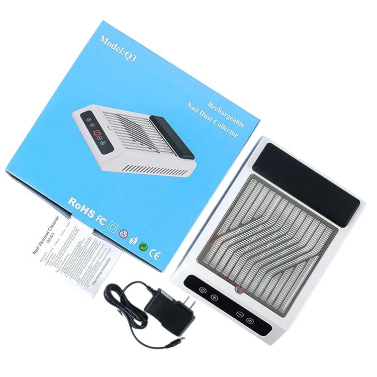 Q3 100W Adjustable Speed Digital Display Nail Dust Collector With Filter Screen, US Plug, EU Plug