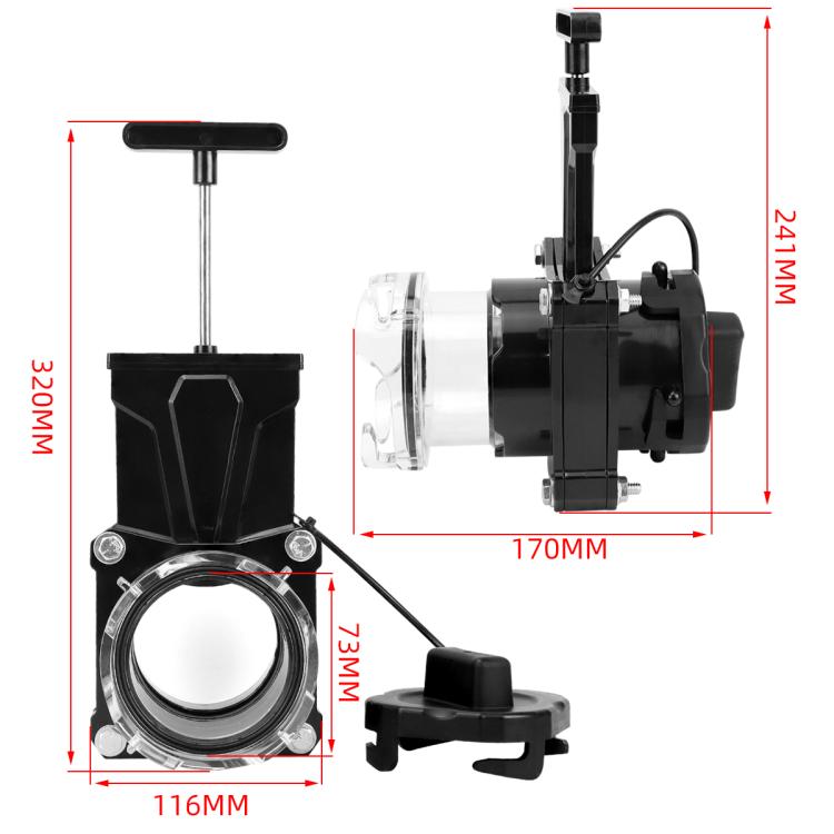 RV Rotating Waste Gate Valve, CP-1140+Extension Pipe, CP-1141