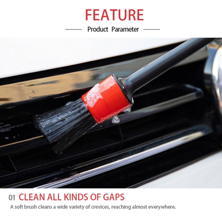 5 Pcs Car Detailing Brush Cleaning Natural Boar Hair Brushes Auto Detail Tools Products Wheels Dashboard, 5 in 1 White, 5 in 1 Random Color Delivery, 5 in 1 Black
