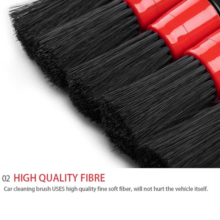 5 Pcs Car Detailing Brush Cleaning Natural Boar Hair Brushes Auto Detail Tools Products Wheels Dashboard, 5 in 1 White, 5 in 1 Random Color Delivery, 5 in 1 Black