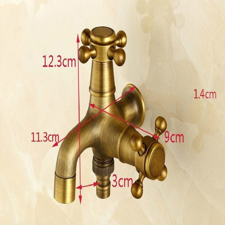 Copper Antique Washing Machine Faucet one Point two Pairs Single Cold 4 Points Faucet, Antique Washing Faucet