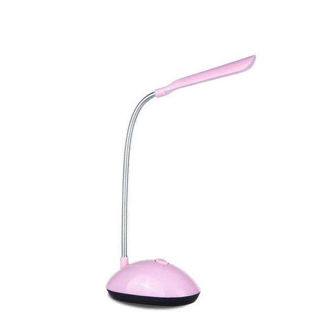 2 PCS Flexible Adjustable Portable Bedroom Reading Desk Lamp LED Night Light for Children, White, Pink, Blue, Green