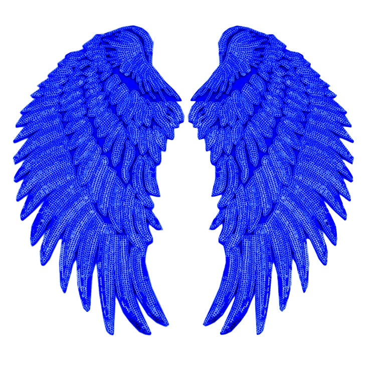 A Pair Sequin Feather Wing Shape Clothing Patch Sticker DIY Clothing Accessories, Small 20.5 x 10cm Gold, Large 33.5 x 32cm Gold, Small 20.5 x 10cm Silver, Large 33.5 x 32cm Silver, Small 20.5 x 10cm Black, Large 33.5 x 32cm Black, Small 20.5 x 10cm Re...