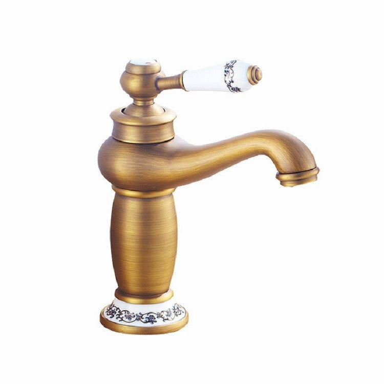 Copper Antique Hot Cold Double Blue White Porcelain Faucet, Black, Antique, Platinum, Black Gold