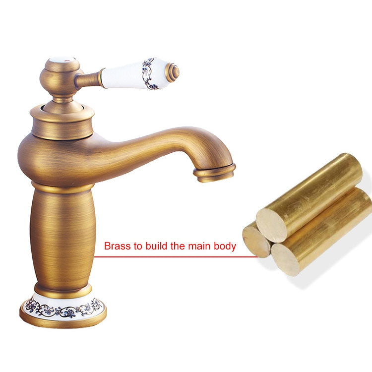 Copper Antique Hot Cold Double Blue White Porcelain Faucet, Black, Antique, Platinum, Black Gold