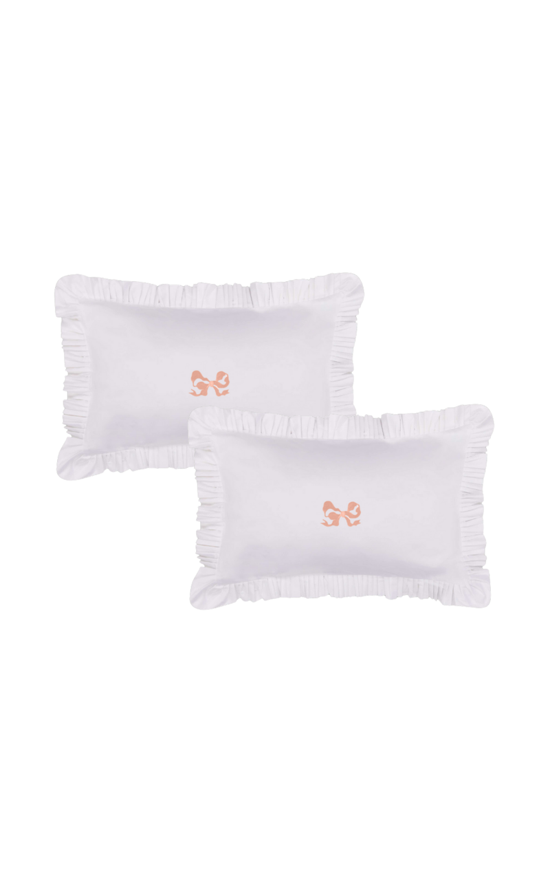 Arabella Bow Ruffle Frill Pillowcase Pair