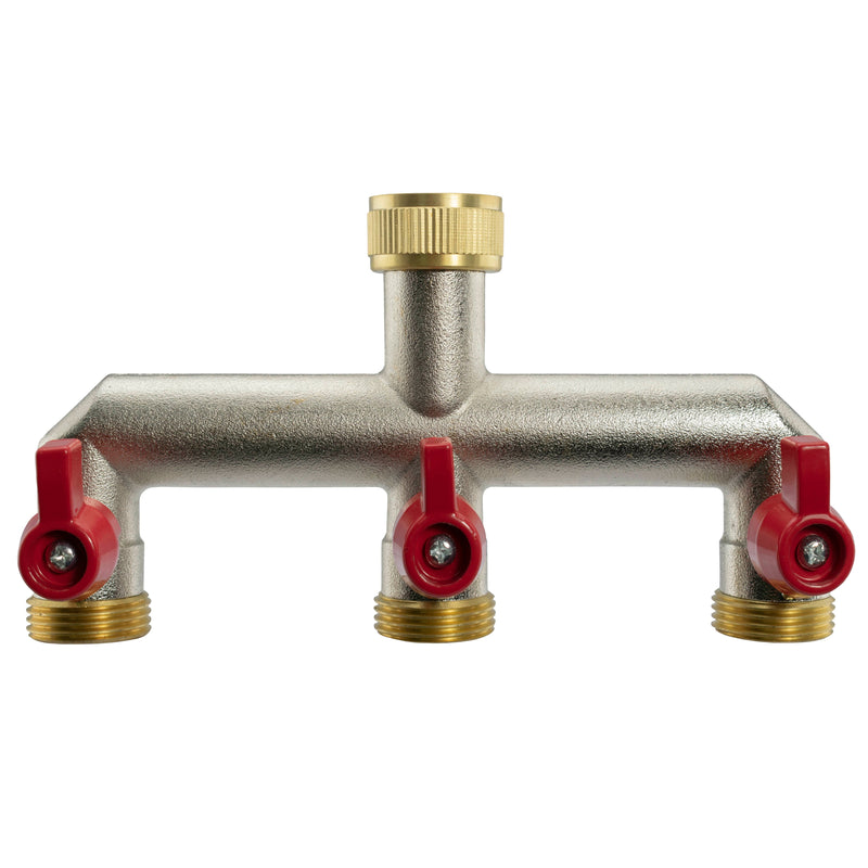 Three Way Tap Splitter Brass 3/4" BSP