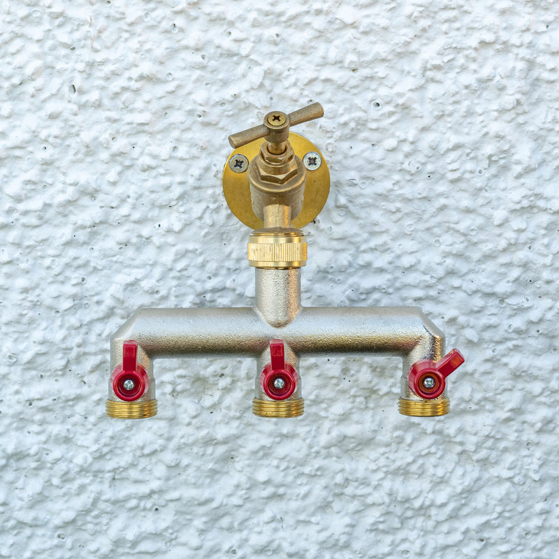 Three Way Tap Splitter Brass 3/4" BSP