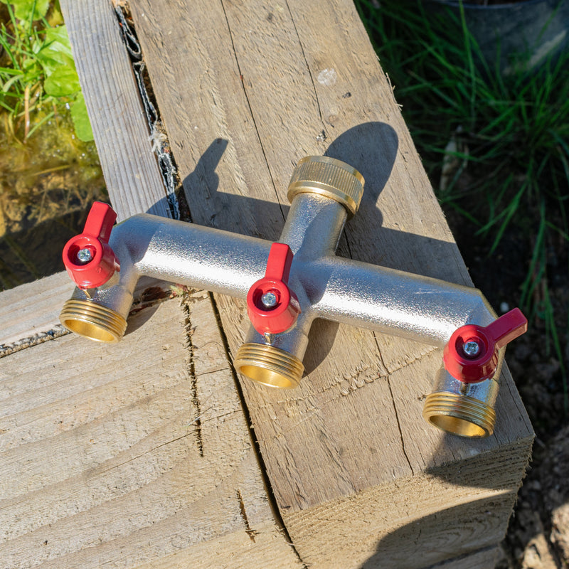 Three Way Tap Splitter Brass 3/4" BSP