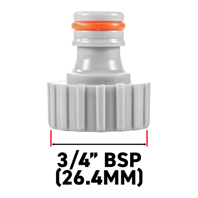 Female Tap Connector 3/4" or 1/2" BSP Female, Gray/White