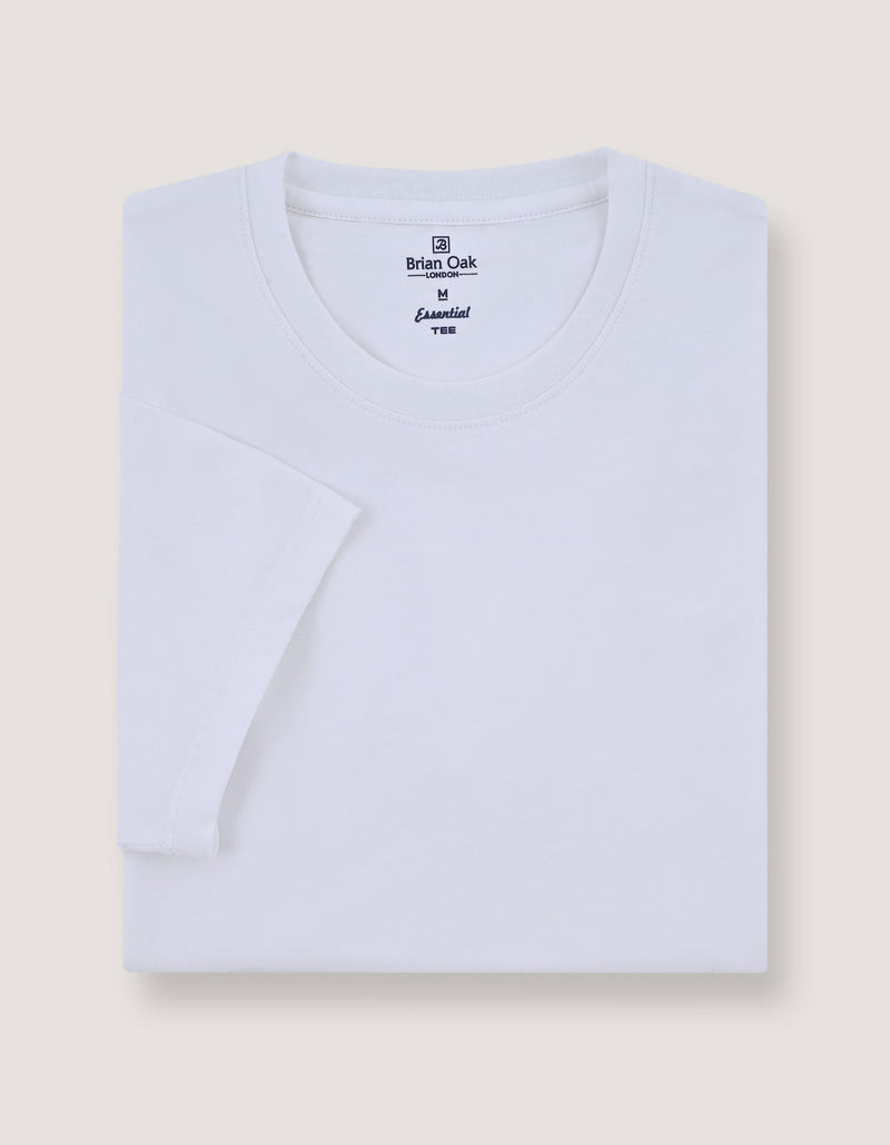 5 Pack White Essential Cotton Tees