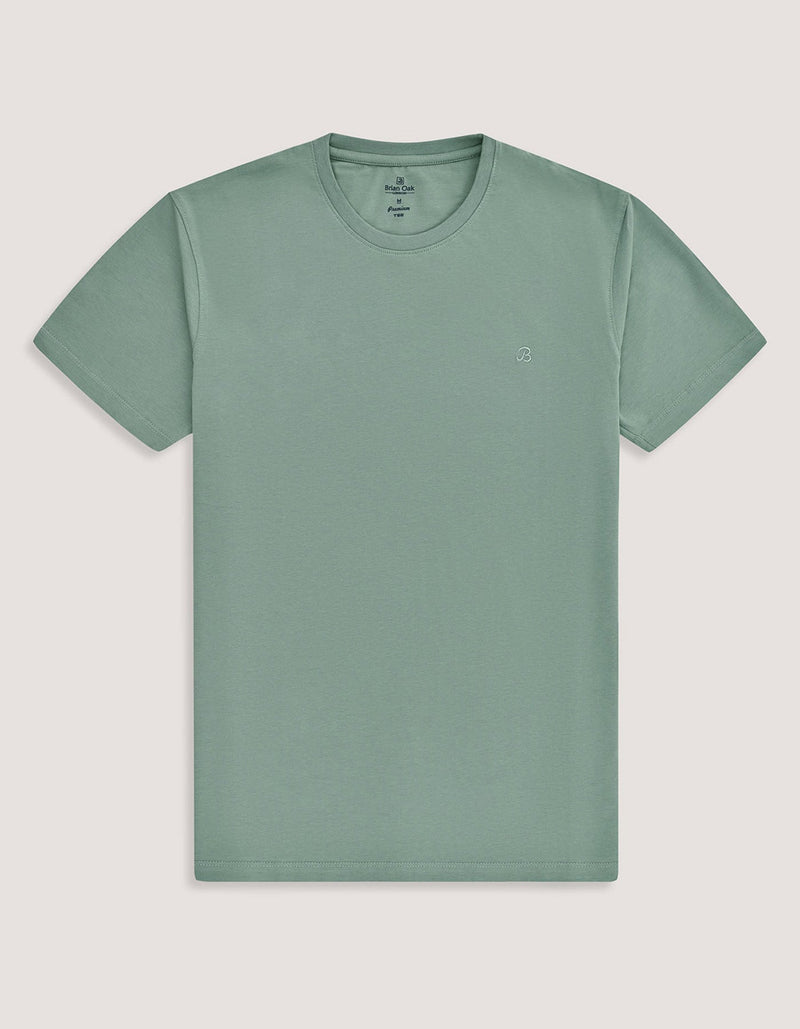 Premium Cotton T-Shirt – Moss Green
