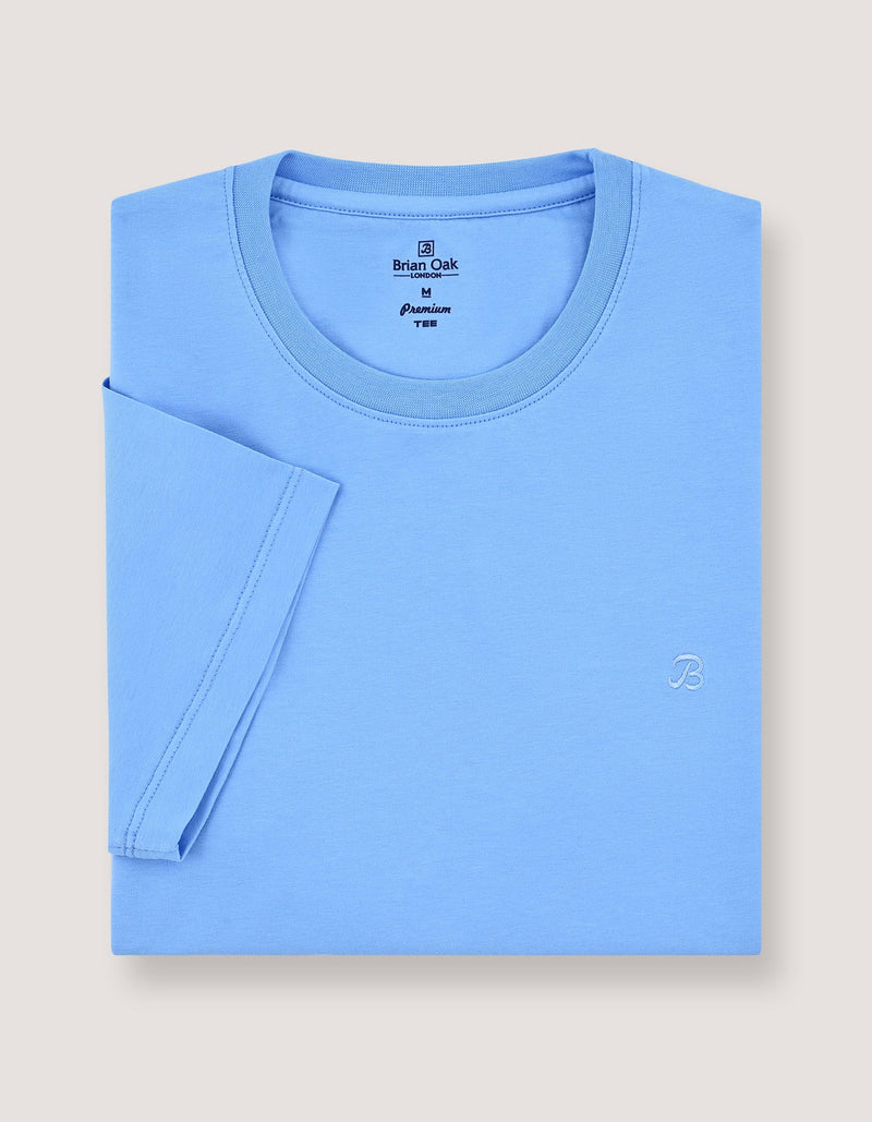 Premium Cotton T-Shirt – Sky Blue