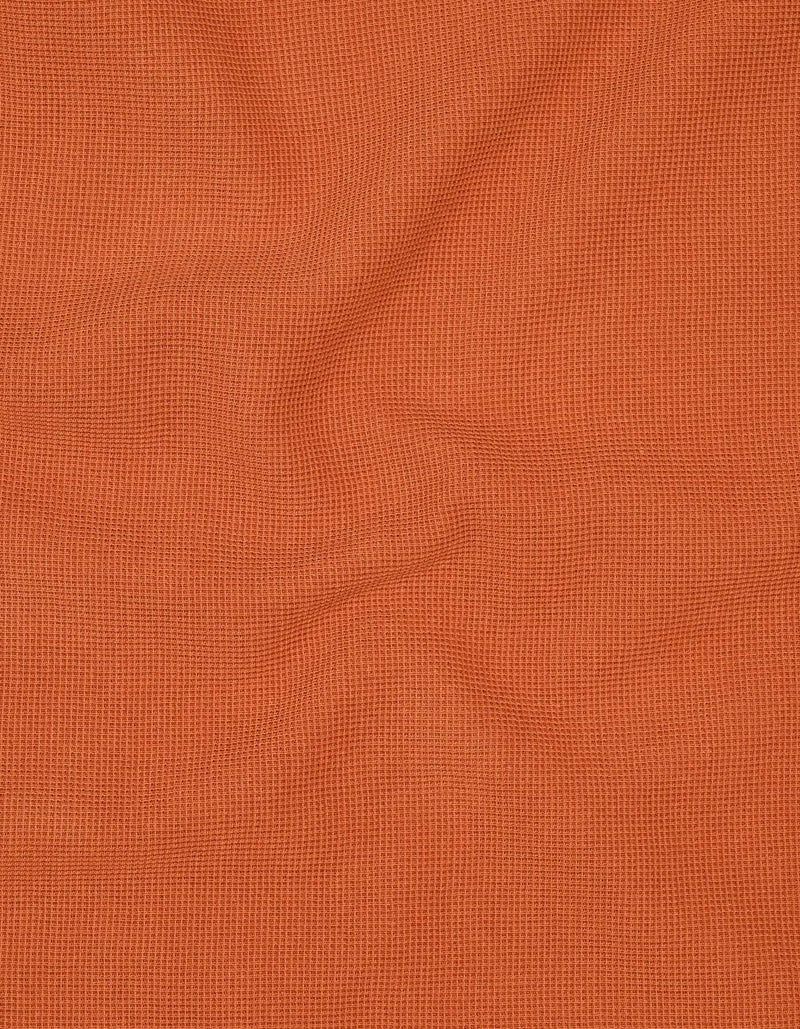 Fiery Rust Textured Cotton T-Shirt