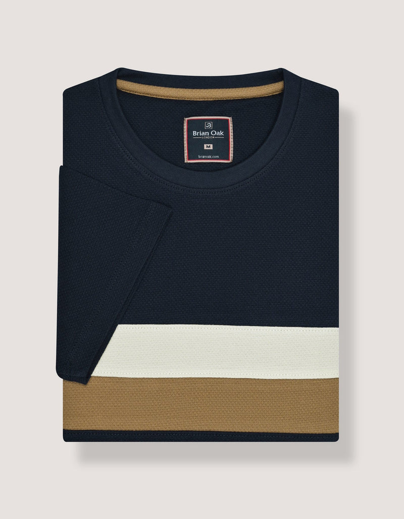 Navy Contrast Stripe T-Shirt