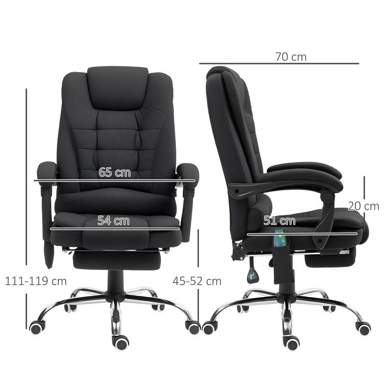 Vinsetto Ergonomic Heated 6 Points Vibration Massage Office Chair Black