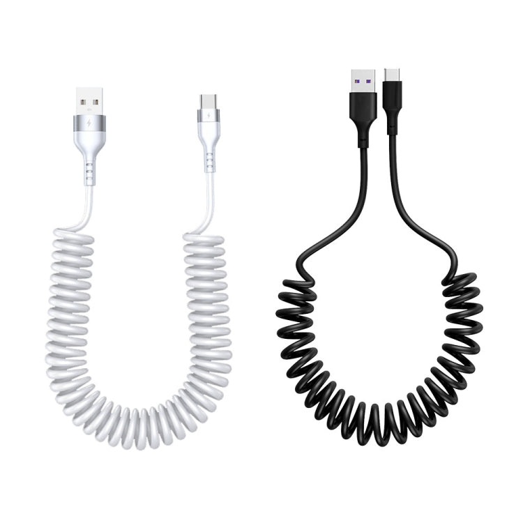 5A USB-C / Type-C to USB Retractable Coiled Fast Charging Cable