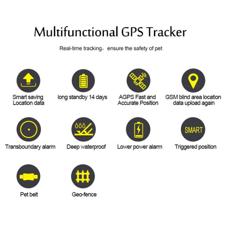 TK200 2G IP67 Waterproof GPS / GPRS / GSM Personal / Goods /  Pet / Bag Locator Pet Collar Real-time Tracking Device, TK200