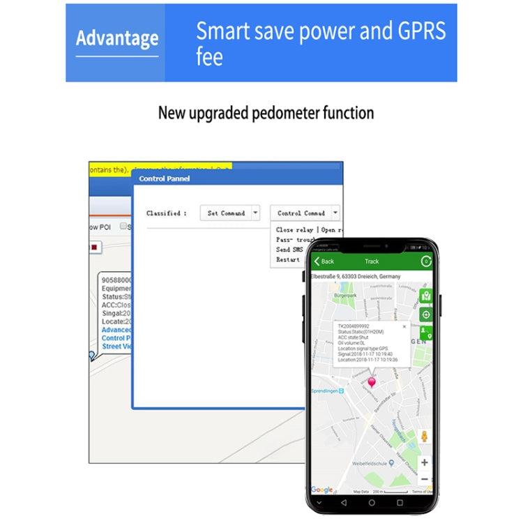 TK203 4G GPS / GPRS / GSM Personal / Goods /  Pet / Bag Locator Pet Collar Real-time Tracking Device, TK203