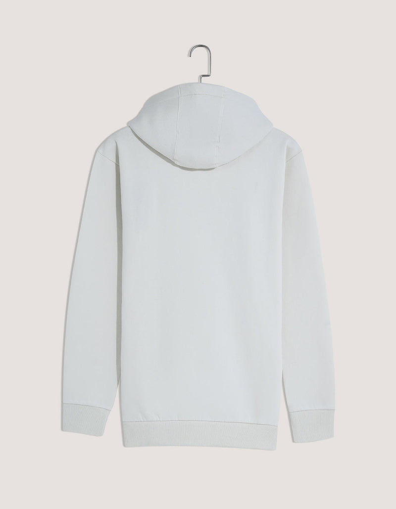 Off White Fleece Pullover Hoodie