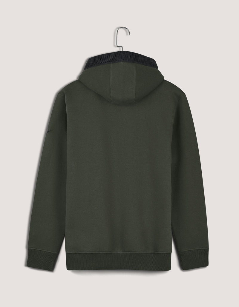 Plain Moss Full Zip Fleece Hoodie